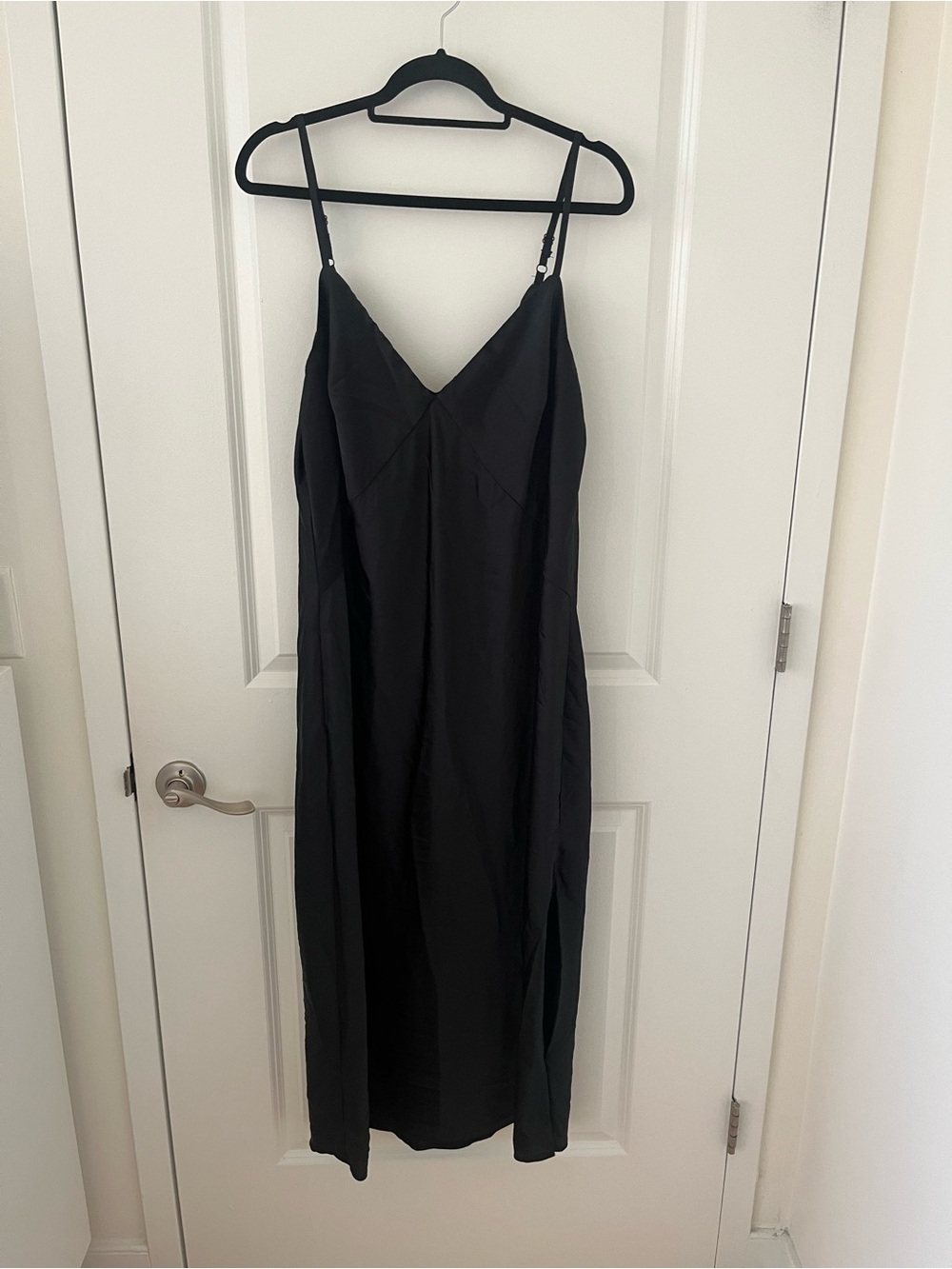 a new day Black Midi Slip Dress with V-Neck